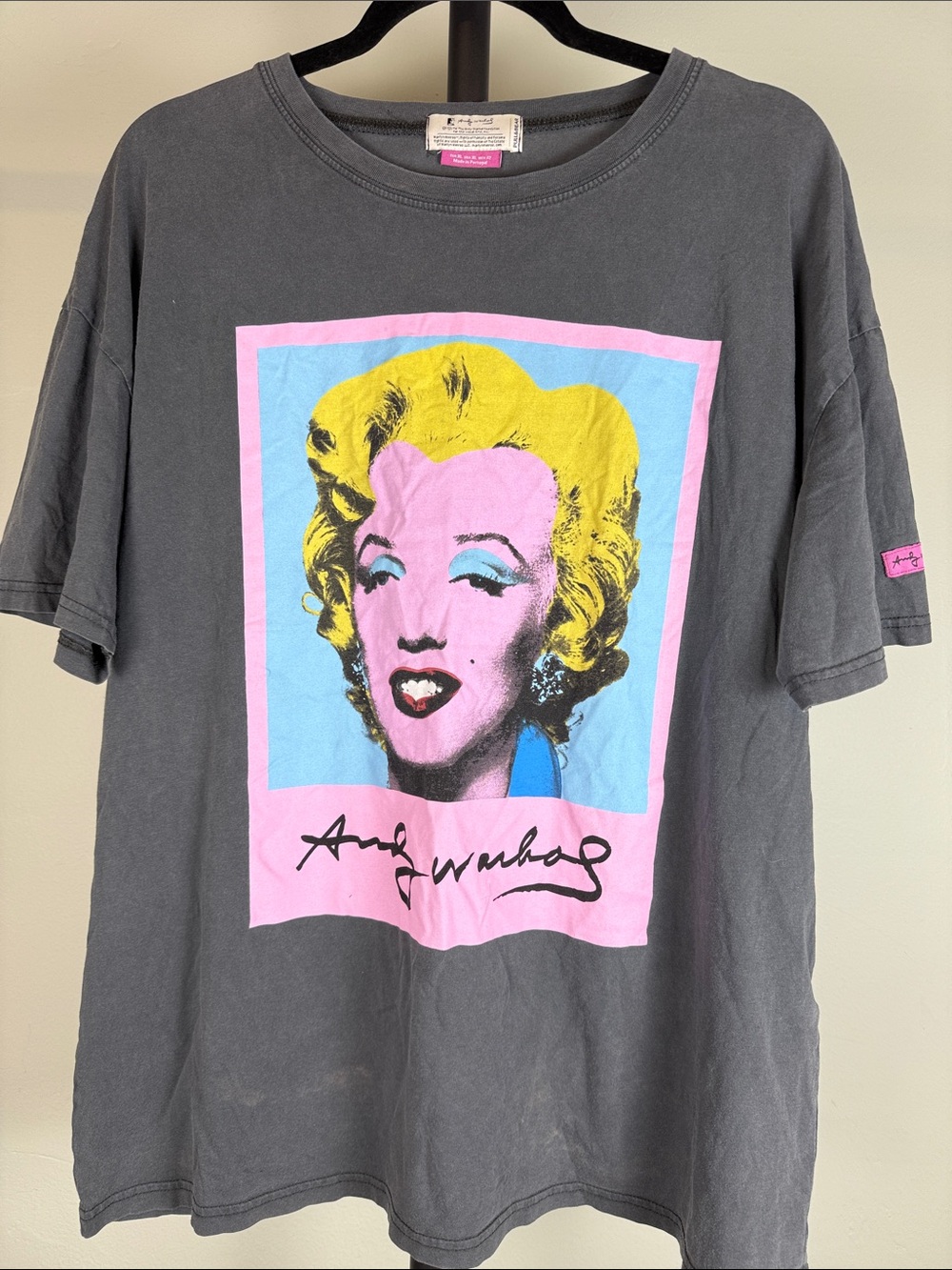✨VTG Pull & Bear Andy Warhol Marilyn Monroe Graphic Tee Faded Grey XL
